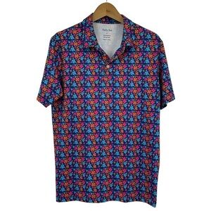 NEW NICKY SEA Big Sexy Golf Shirt Hawaiian Floral Performance Polo Size Medium